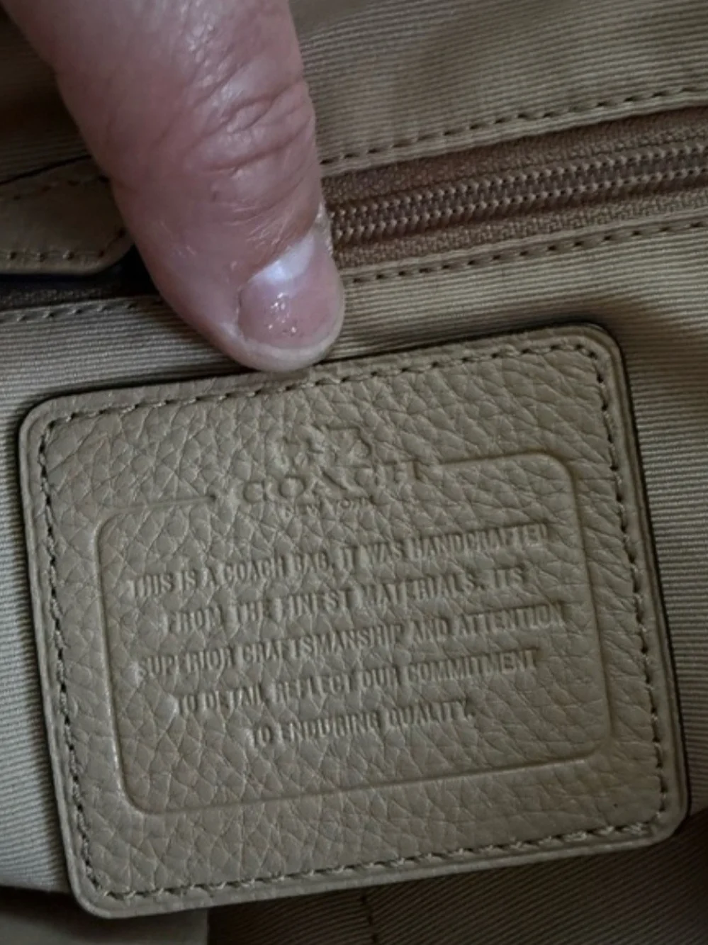 Coach Pebbled Leather Satchel in Tan